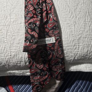 Dior Black and Red Paisley Silk Tie